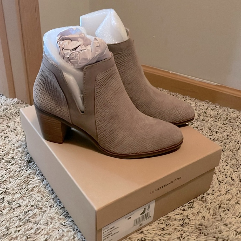Lucky Brand Suede heeled booties